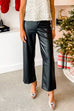 Trixiedress One Button Straight Leg Faux Leather Pants