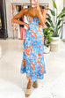 Trixiedress Spaghetti Strap Twist Back Printed Maxi Vacation Dress