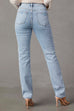 Trixiedress Raw Hem Distressed Straight Leg Denim Pants