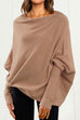 Trixiedress Solid Batwing Sleeves Slouchy Knit Sweater