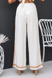 Drawstring Waist Wide Leg Printed Pants