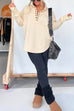 Trixiedress Stand Collar Button Up Curve Hem Sweatshirt with Thumb Hole