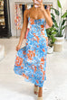 Trixiedress Spaghetti Strap Twist Back Printed Maxi Vacation Dress