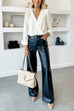 Trixiedress Pocketed Straight Wide Leg Faux Leather Pants