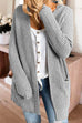 Trixiedress Solid Open Front pocketed Knit Sweater Outwear