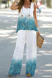 Trixiedress Printed Sleeveless Tank Top and Wide Leg Pants Set