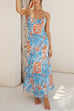 Trixiedress Spaghetti Strap Twist Back Printed Maxi Vacation Dress