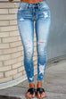 Trixiedress Raw Hem Ripped Stretch Pencil Jeans