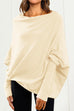Trixiedress Solid Batwing Sleeves Slouchy Knit Sweater