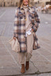 Lapel Button Down Cozy Plaid Shacket Jacket