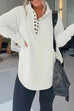 Trixiedress Stand Collar Button Up Curve Hem Sweatshirt with Thumb Hole