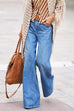 Trixiedress High Waist Wide Leg Straight Denim Pants