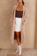 Trixiedress Open Front Dolman Sleeves Pocketed Long Knit Cardigan