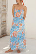 Trixiedress Spaghetti Strap Twist Back Printed Maxi Vacation Dress