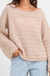 Trixiedress Drop Shoulder Hollow Out Solid Knitting Sweater