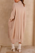 Trixiedress Open Front Dolman Sleeves Pocketed Long Knit Cardigan