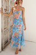 Trixiedress Spaghetti Strap Twist Back Printed Maxi Vacation Dress