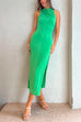 Trixiedress Sleeveless Side Split Ruched Slim Fit Dress