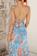 Trixiedress Spaghetti Strap Twist Back Printed Maxi Vacation Dress