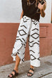 High Waist Wrapped Wide Leg Printed Crop Pants