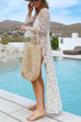 Trixiedress Open Front Lace Hollow Out Maxi Cover Up Cardigan