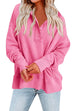 Trixiedress Stand Collar Button Up Pocketed Casual Sweatshirt