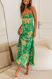 Trixiedress Spaghetti Strap Twist Back Printed Maxi Vacation Dress