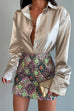 Trixiedress Chic Long Sleeves Button Down Satin Bouse Shirt