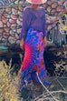 Trixiedress High Waist Side Split Tie Dye Maxi Skirt