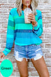 Trixiedress Long Sleeve Color Block Rainbow Stripes Pullover