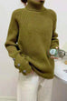 Trixiedress Turtleneck Raglan Sleeves Buttons Slouchy Sweater