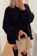 Trixiedress Drop Shoulder Plain Casual Pullover Sweater