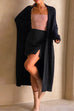 Trixiedress Open Front Dolman Sleeves Pocketed Long Knit Cardigan