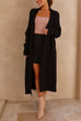 Trixiedress Open Front Dolman Sleeves Pocketed Long Knit Cardigan