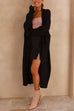 Trixiedress Open Front Dolman Sleeves Pocketed Long Knit Cardigan