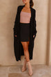 Trixiedress Open Front Dolman Sleeves Pocketed Long Knit Cardigan