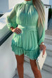 Trixiedress Mockneck Long Sleeve Waisted Ruffle Chiffon Dress