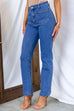 Casual Pocketed Straight Leg Denim Pants