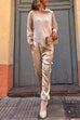 Trixiedress Casual Pocketed Cargo Satin Jogger Pants