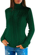 Trixiedress Slim Fit Turtleneck Cable Knit Sweater