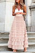 Trixiedress Ruffle Layered Mesh A-line Long Tulle Skirt