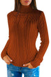 Trixiedress Slim Fit Turtleneck Cable Knit Sweater