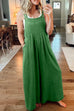 Trixiedress Buttons Pockets Wide Leg Palazzo Overalls