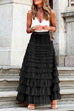 Trixiedress Ruffle Layered Mesh A-line Long Tulle Skirt