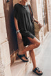 Trixiedress Side Split Batwing Sleeves Shift T-shirt Dress