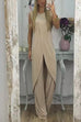 Trixiedress Chic Tulip Hem Sleeveless Long Top Wide Leg Pants Set