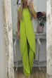 Trixiedress Chic Tulip Hem Sleeveless Long Top Wide Leg Pants Set