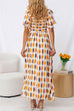 Bow Knot Front Printed Swing Maxi Holiday Dress