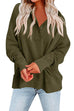 Trixiedress Stand Collar Button Up Pocketed Casual Sweatshirt