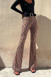 High Waist Bell Bottoms Printed Pants